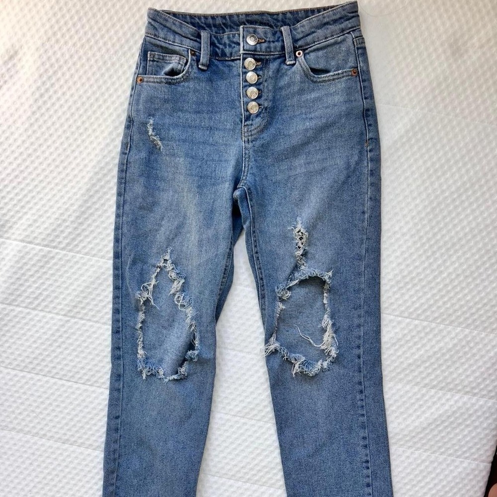 Wild Fable Raw Hem Medium Wash Jeans | Size 00